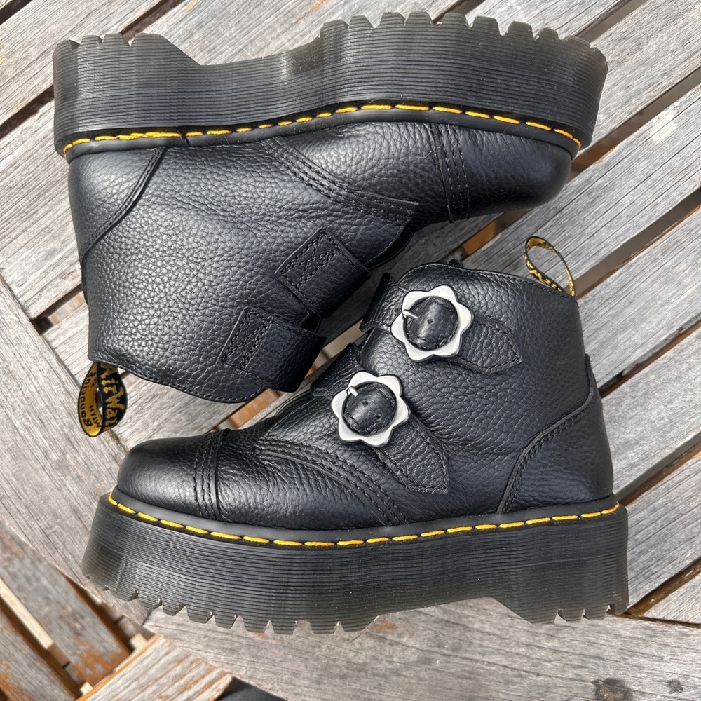 Dr. Martens Black Leather Chunky Boots